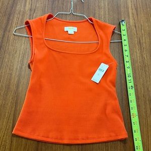 Anthropologie Maeve shirt. Bright orange. Size xs